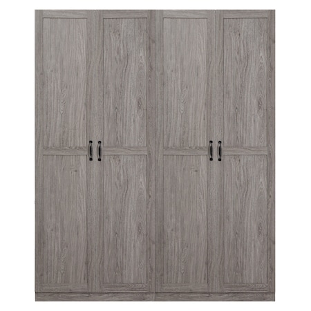 Manhattan Comfort Hopkins Storage Closet 2.0 in Grey - Set of 2 2-2GLF-GY